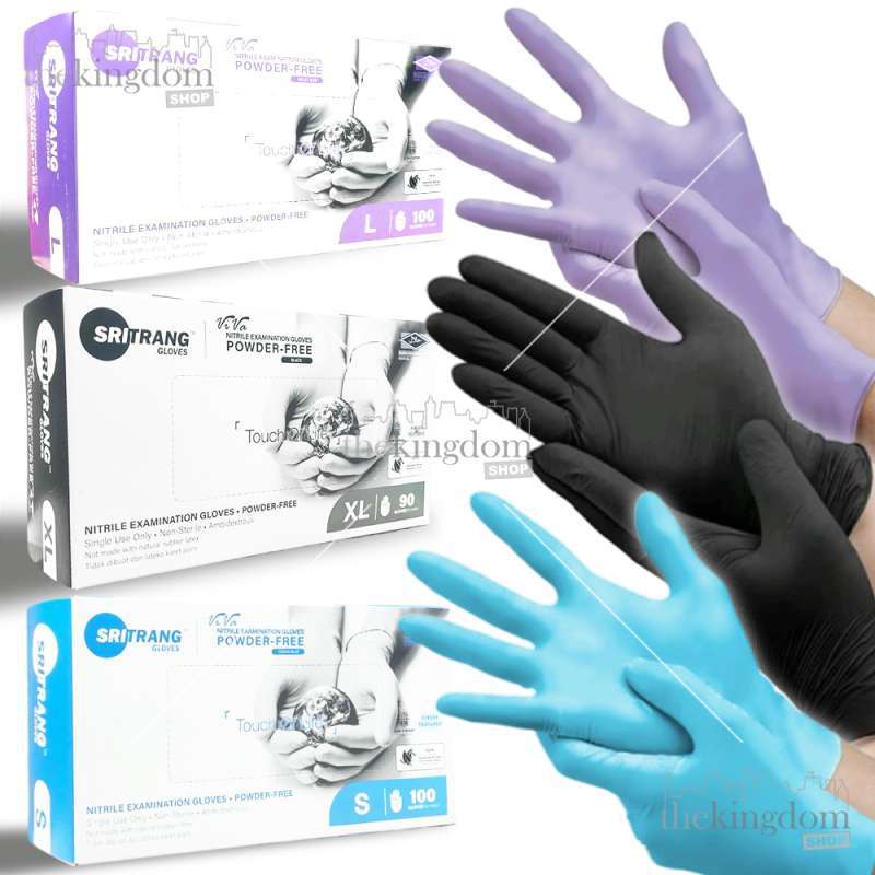Sritrang Nitrile Gloves Powder Free PF Viva Sarung Tangan Medis Nitril  Medical Examination Non Handscoon No Glove