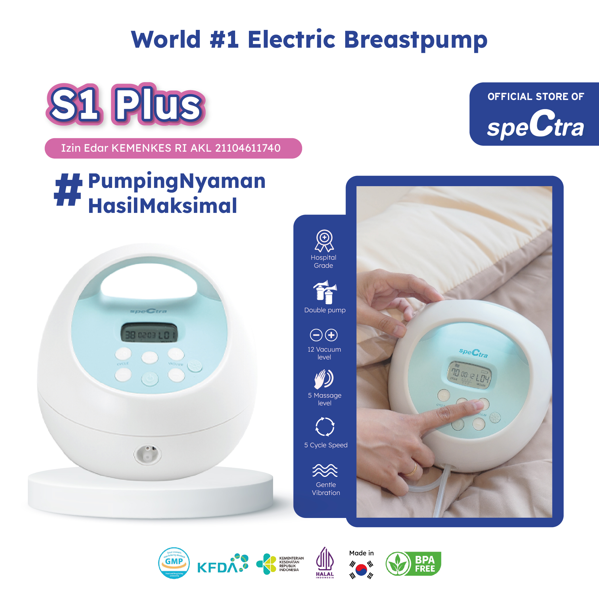 Promo Spectra S1Plus Double Electric Breastpump Pompa Asi Elektrik