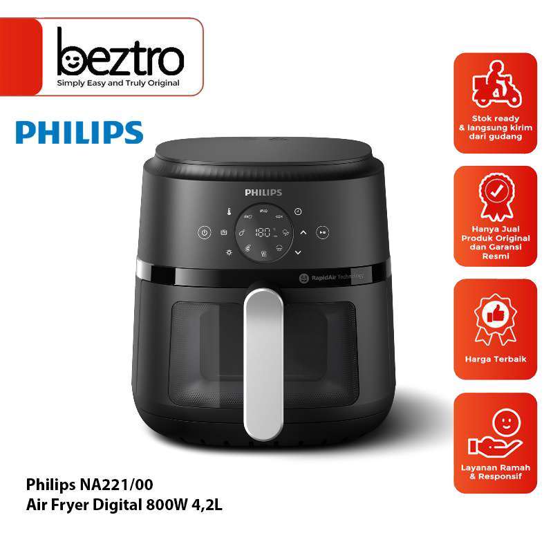 Philips NA221/00 Air Fryer Digital 800W 4,2L NA 221/00 New Arrival  Original Terbaru Garansi Resmi Penggoreng Tanpa Minyak