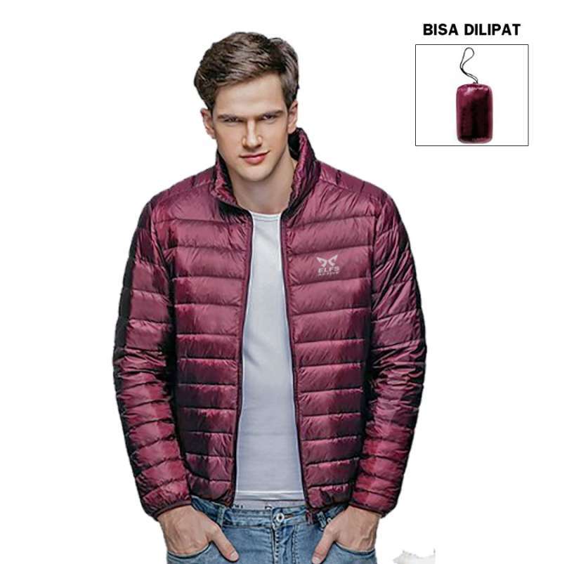 ELFS ACTIVE Jaket Musim Dingin Bulu Angsa Size M 3XL Water Restistant  Winter Jacket Ultra Light Duck Down Outdoor JAKET DOWN Maron Size M