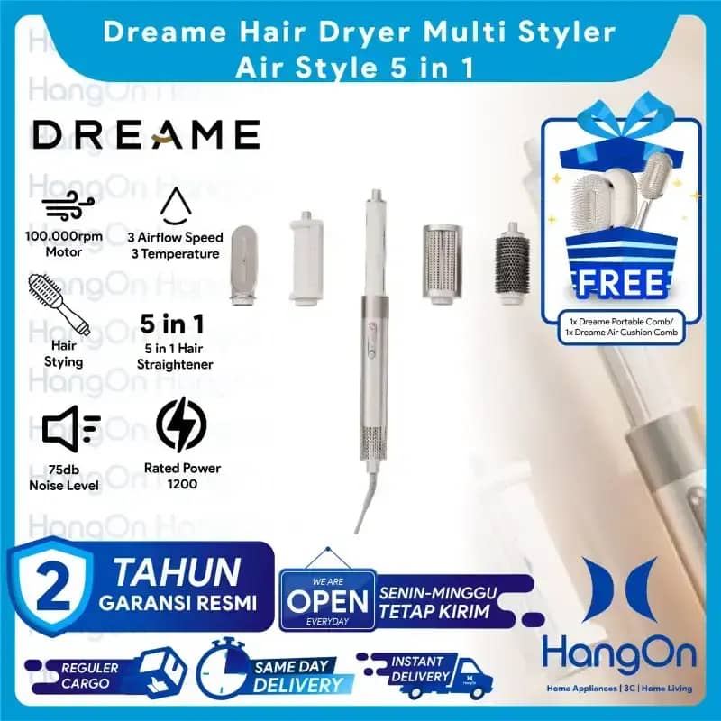 Dreame Air Style in Hair Dryer Stylus Multi Styler Catokan Curly  Styling Rambut