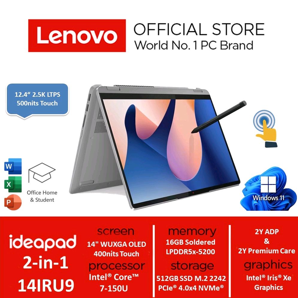 Promo lenovo ideapad 5 2 in 1 14iru9 0did intel core 7 150u 16gb