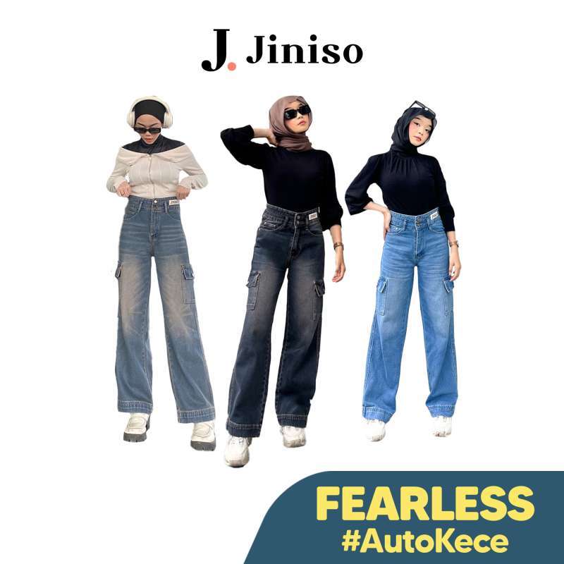JINISO Highwaist Cargo Fearless Jeans