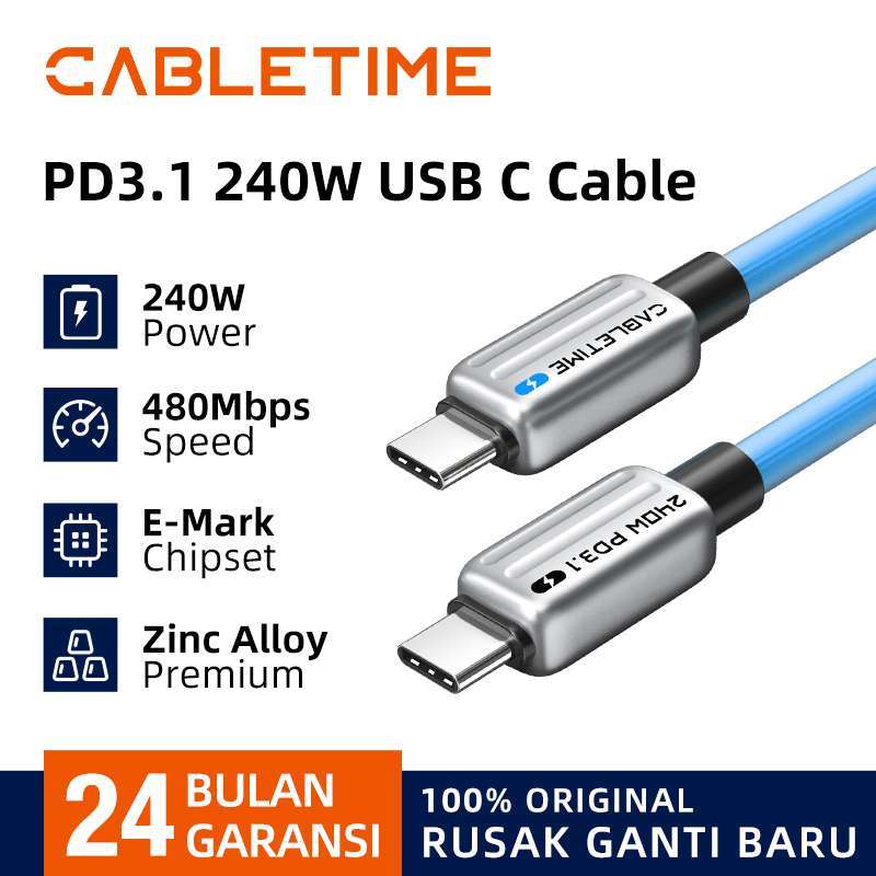 Promo Cabletime Kabel USB Type-c Pd 240w 5a Ultra Fast