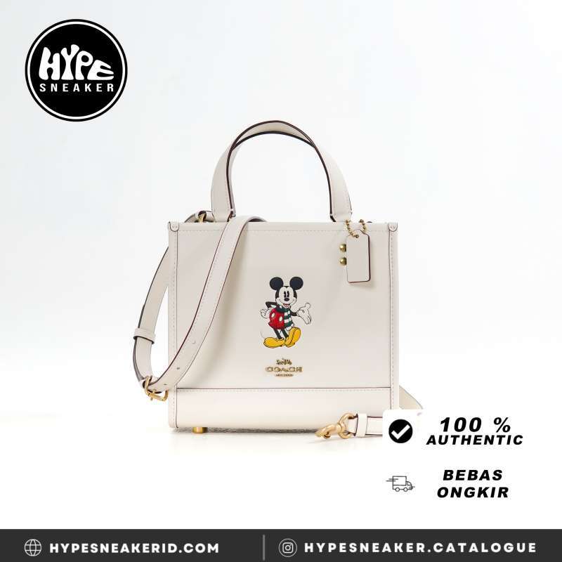 Tas COACH X DISNEY MICKEY LEATHER WHITE MINI TOTE BAG 100 ORIGINAL