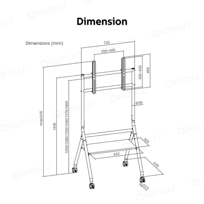 Jual Bracket Standing Led Tv Heavy Duty Roda Portable 32-86 Inch Oximus ...