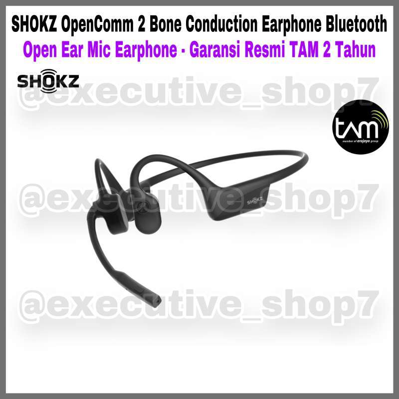 SHOKZ OpenComm Bone Conduction Earphone Bluetooth Open Ear Mic Earphone  Garansi Resmi TAM Tahun