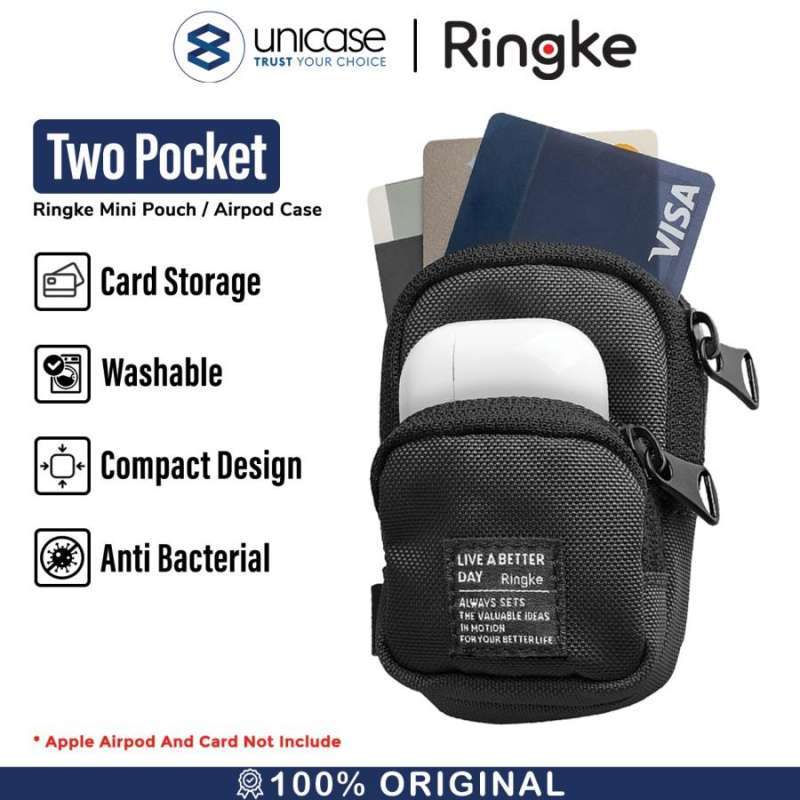 Case Airpods / Mini Pouch Cable Ringke Two Pocket Card Slot Fabric Bag