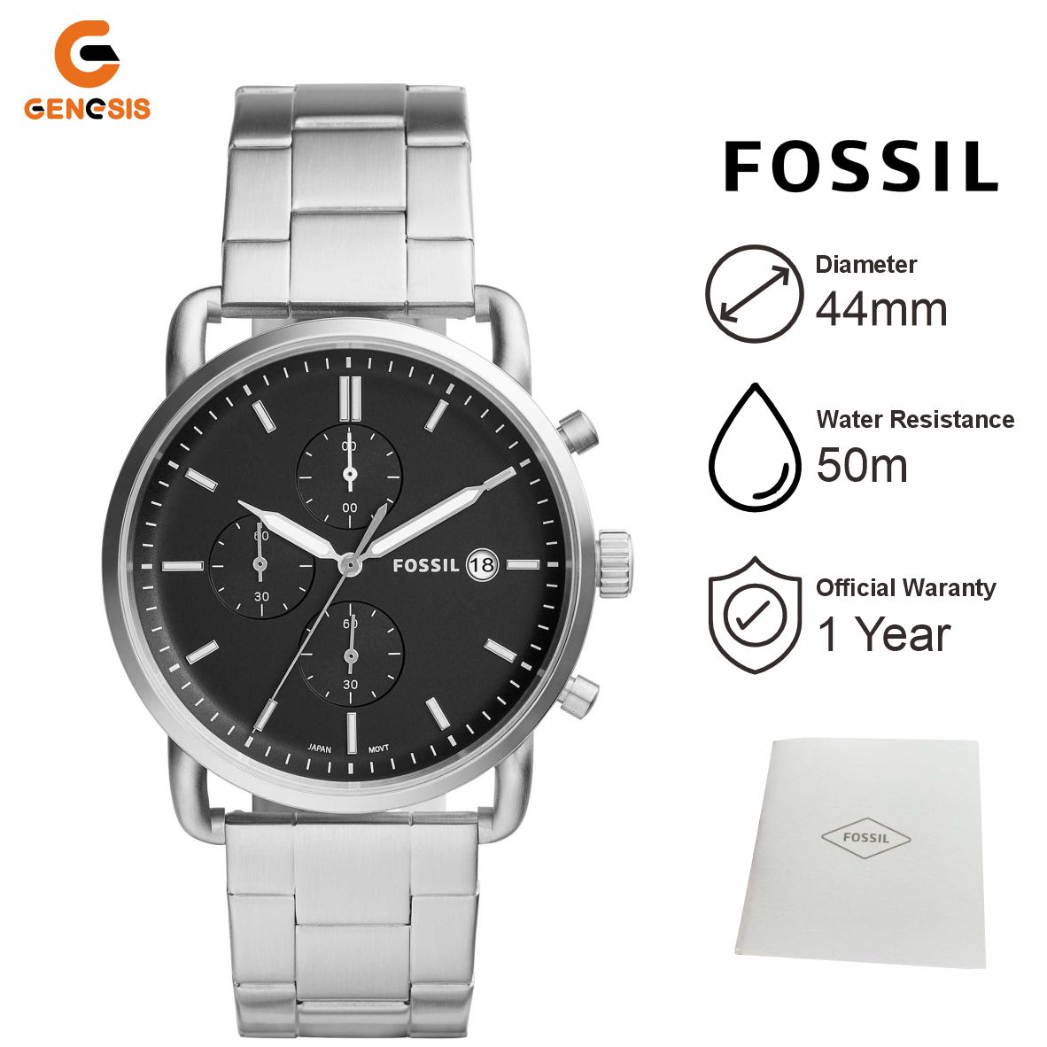 Promo Jam Tangan Pria Fossil Fs5399 The Commuter Chronograph Stainless Steel Diskon 58 Di Seller Toko Genesis Surabaya Official Store Toko Genesis Surabaya Kota Surabaya Blibli