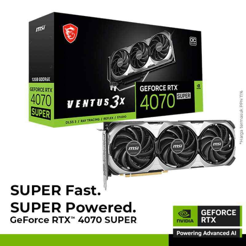 Jual Vga Card Msi Geforce Rtx 4070 Super 12g Ventus 3x Oc 12gb Gddr6x Di Seller Nvidia Geforce Official Store Ancol Kota Jakarta Utara Blibli