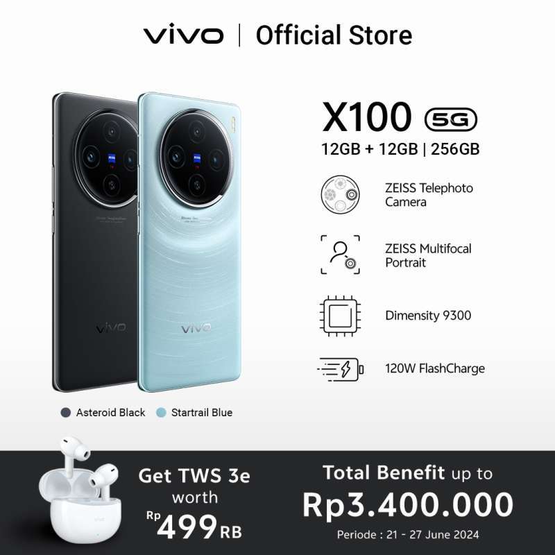 Jual [new Launch] Vivo X100 (12/256) - Zeiss Telephoto Camera, Zeiss ...