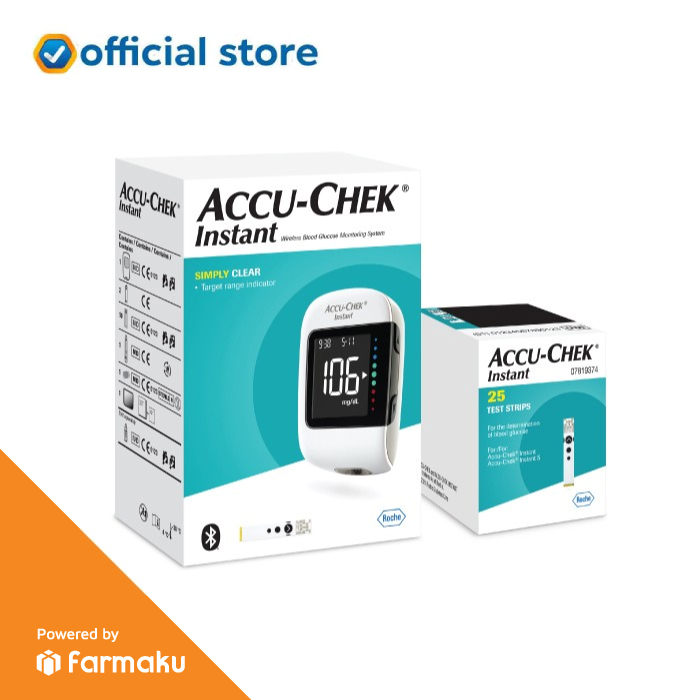 Promo AccuChek Instant Paket Alat Cek Tes Gula Darah (Alat, Strip