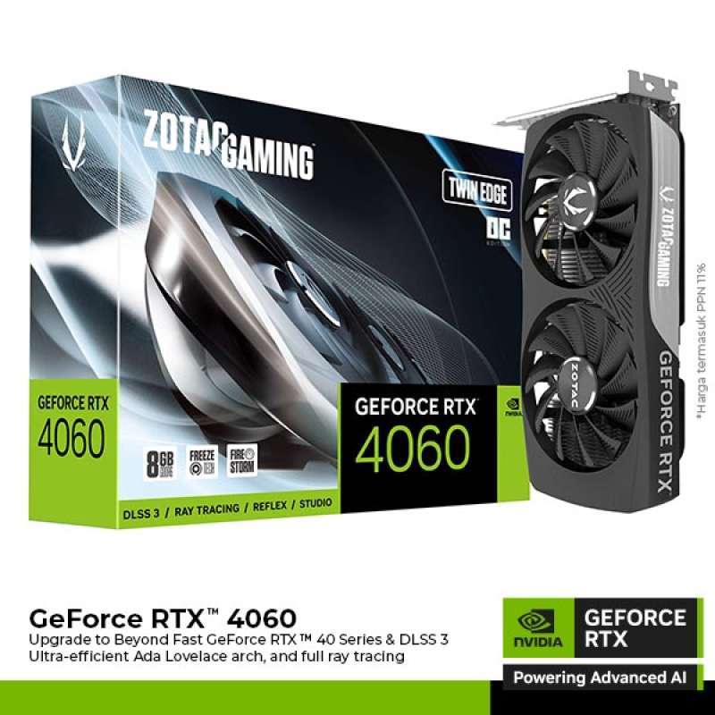 VGA Card ZOTAC GAMING GeForce RTX 4060 8GB Twin Edge OC 8GB GDDR6