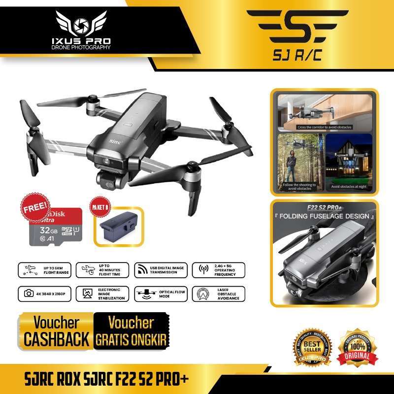 Promo Sjrc Rox Sjrc F22 S2 Pro+ Gps 2axis Gimbal 4k 6km 35 Min Rc
