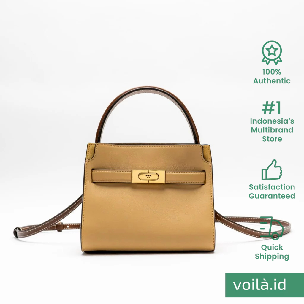 Tory Burch Lee Radziwill Petite Double Bag Dark Sand