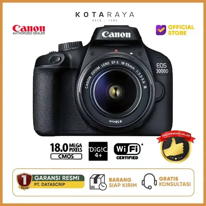 Canon EOS 3000D Kit 18-55mm DSLR CAMERA GARANSI RESMI
