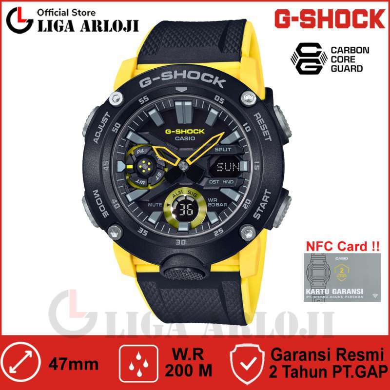 CASIO G-Shock Jam Tangan Analog Pria Double Time GSHOCK GA-2000 GA2000  GA-2000-1A2 GA-2000-1A9