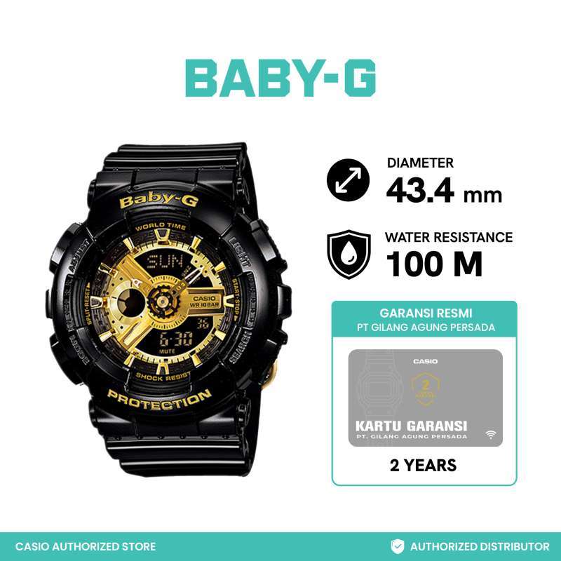CASIO Baby-G Jam Tangan Wanita BA-110-1ADR Black Gold