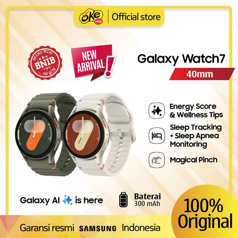 Samsung Galaxy Watch7 40mm Smartwatch AI Prosesor 3nm Sleep Apnea Monitoring Dual GPS I Gratis Watch Strap