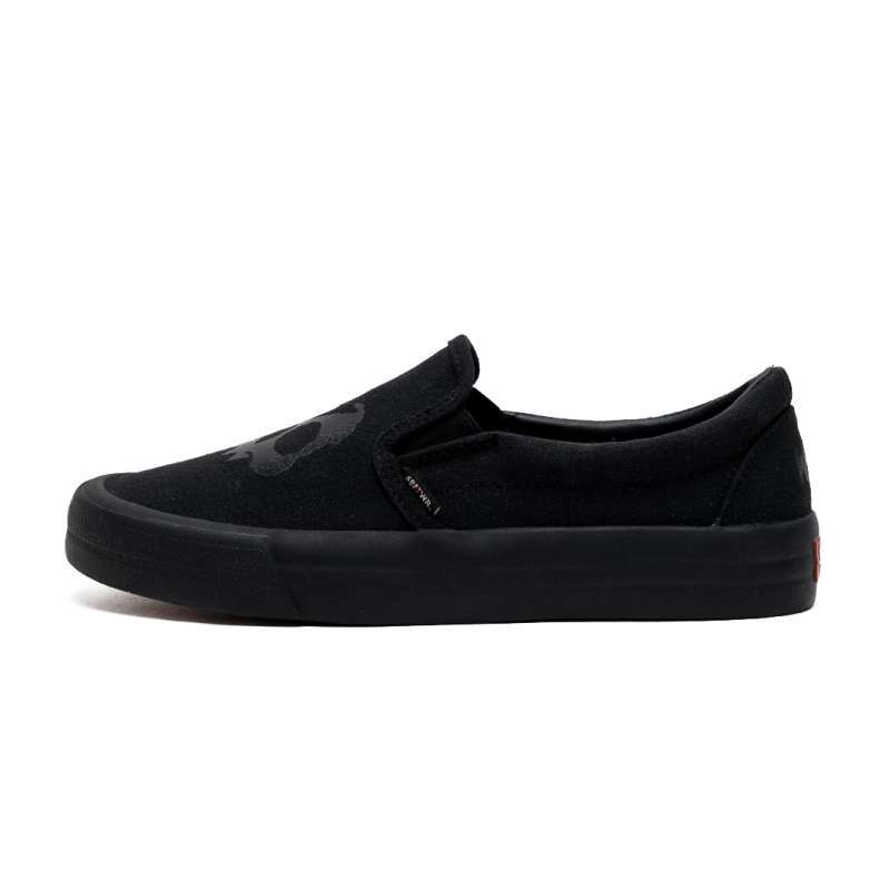 SABA Slip On Skull All Black Sepatu Sneakers Casual Pria Wanita