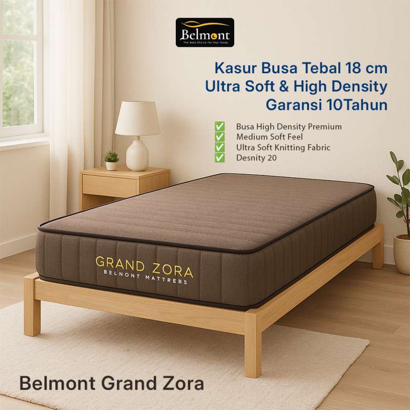 Kasur Busa Belmont Grand Zora 18cm – Ultra Soft, High Density, Garansi 10  Tahun