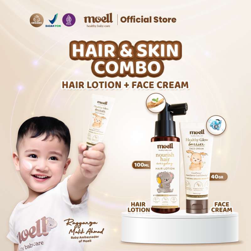 Promo Moell Special Bundling Hair Lotion Face Cream Baby