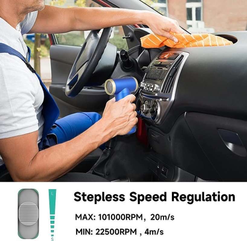 Kica JetFan Ultra Elettrico Soffiatore Di Polvere&Spray Ad Aria Compressa, 110,000RPM,Velocità Del Vento 48 M/s,Ricaricabile USB, Air Duster Per PC, Tastiera,Auto,Divano E Ufficio Con Doppia Luce LED