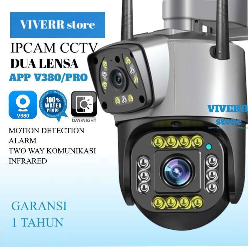 V380 Aplikasi Kamera CCTV keamanan luar ruangan, kamera IP PTZ 4G Wifi 8MP,  lensa ganda HD, Zoom 12X, deteksi manusia
