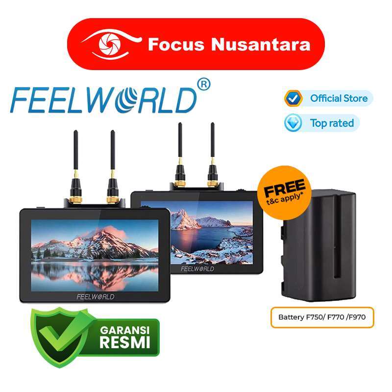 FOCUS NUSANTAR A FEELWORLD FT6 FR6 Wireless Monitor On-Camera  Monitors with Wireless Transmitter Receiver System GARANSI RESMI