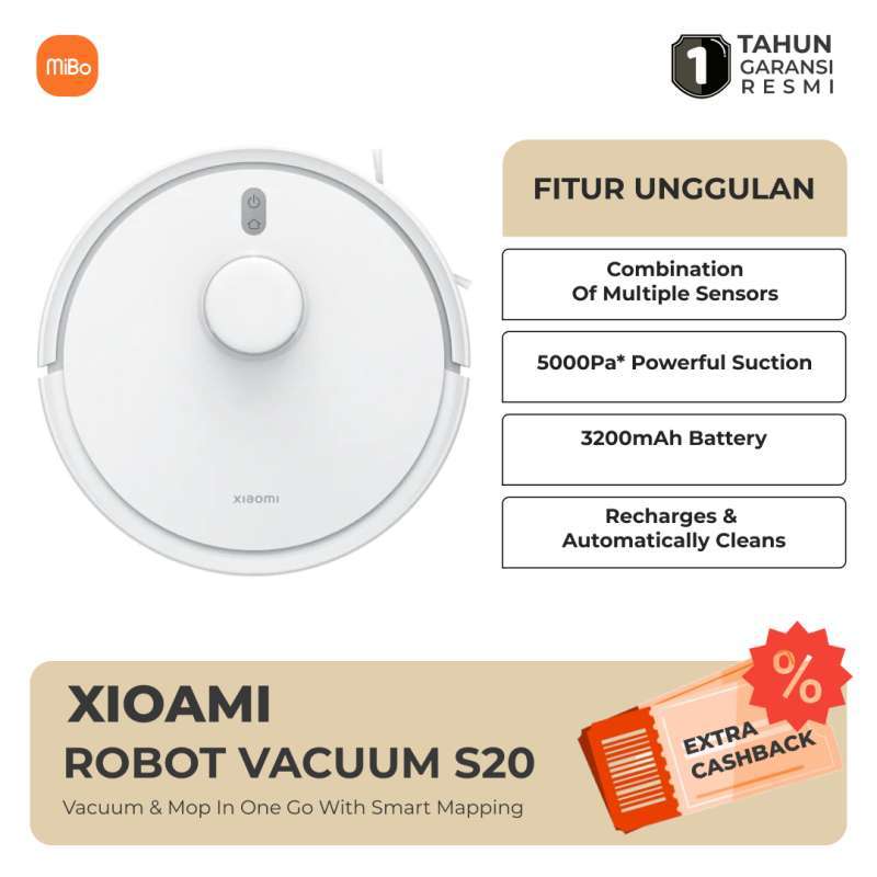 Promo Xiaomi Robot Vacuum Cleaner S20 5000pa 3200mah Lds Laser