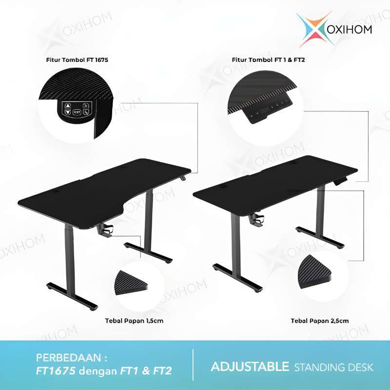 Promo Oxihom Meja Gaming Meja Computer Meja Naik Turun Meja Hidrolik ...