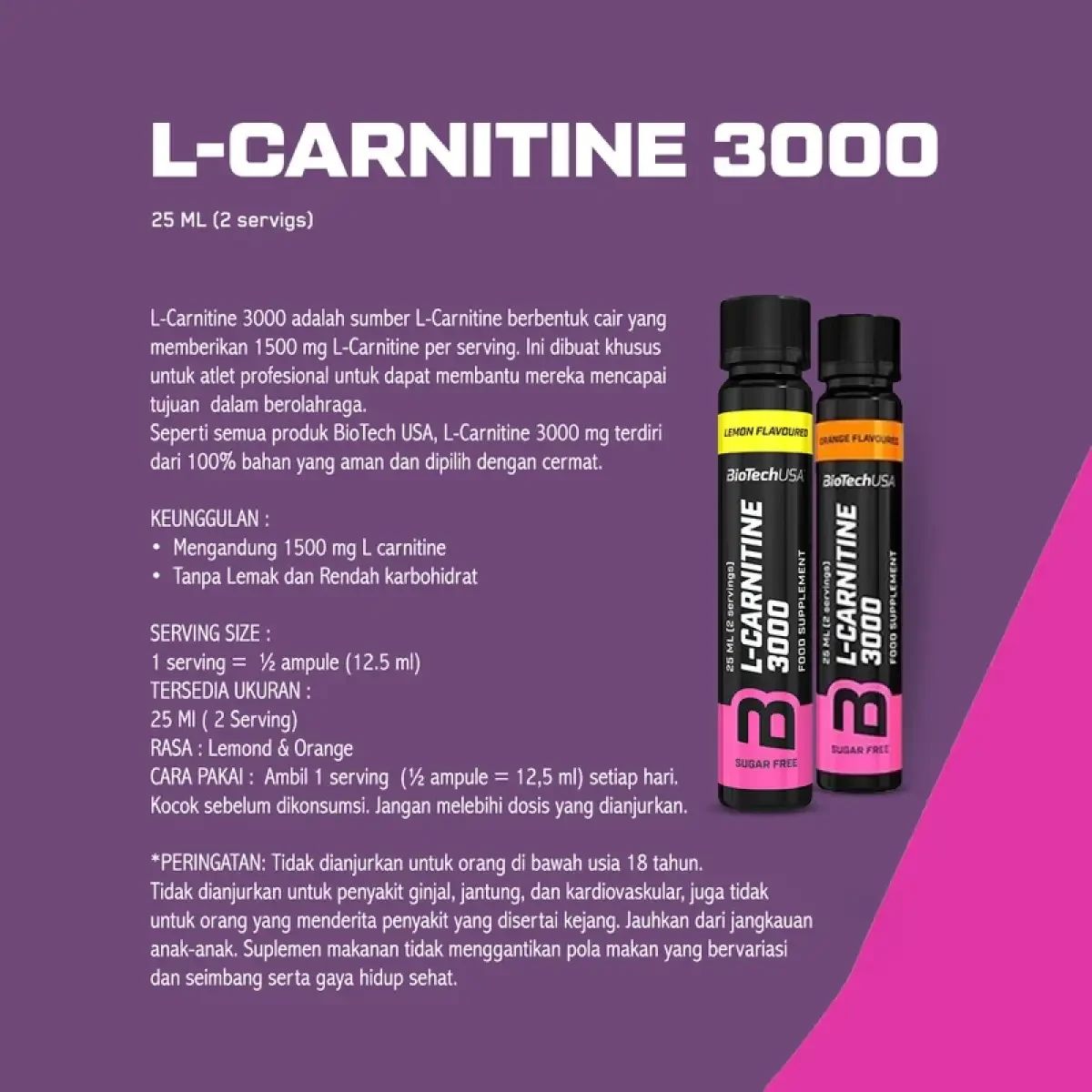 dosis pemakaian l carnitine BioTechUSA
