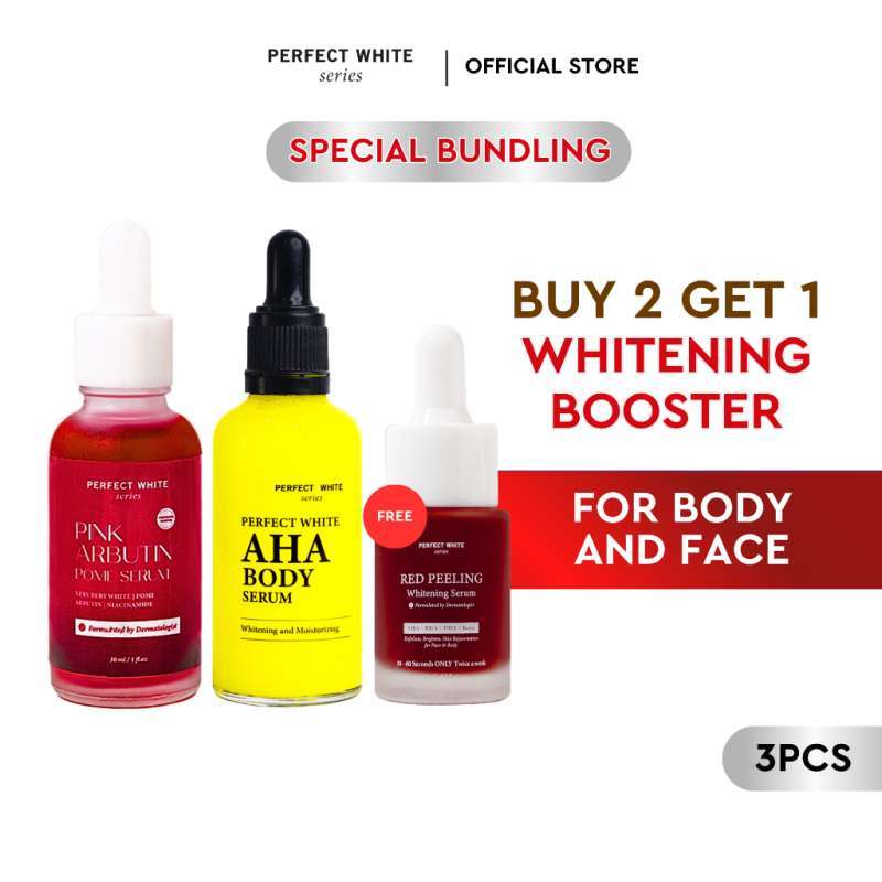 Promo Perfect White Aha Body Serum 50ml + Pink Arbutin Pome Serum 30ml [free Red Peeling 15ml] Diskon 69% Di Seller Perfect White Series Flagship Store - Pandowo Harjo, Kab. Sleman