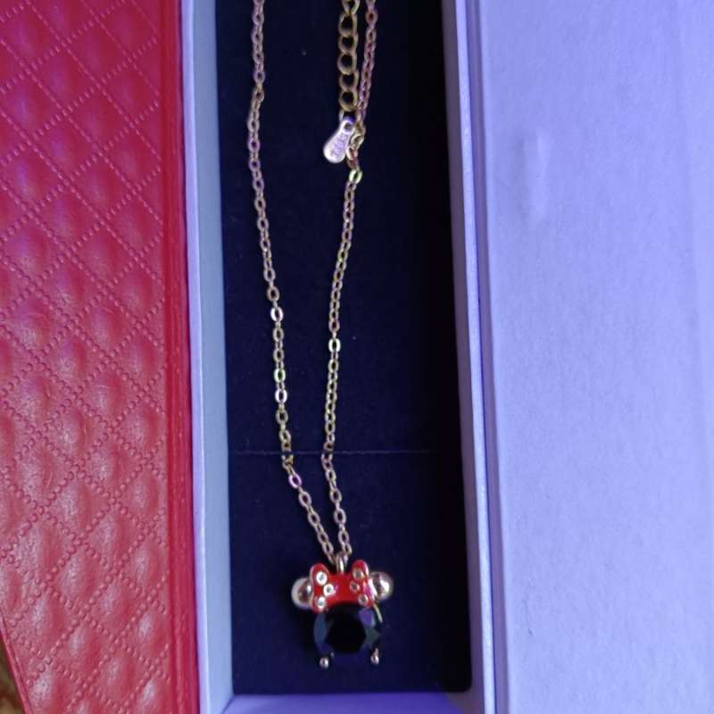 Jual Kalung Perak S925 Kate Xdisney Minnie Series Black Cubic
