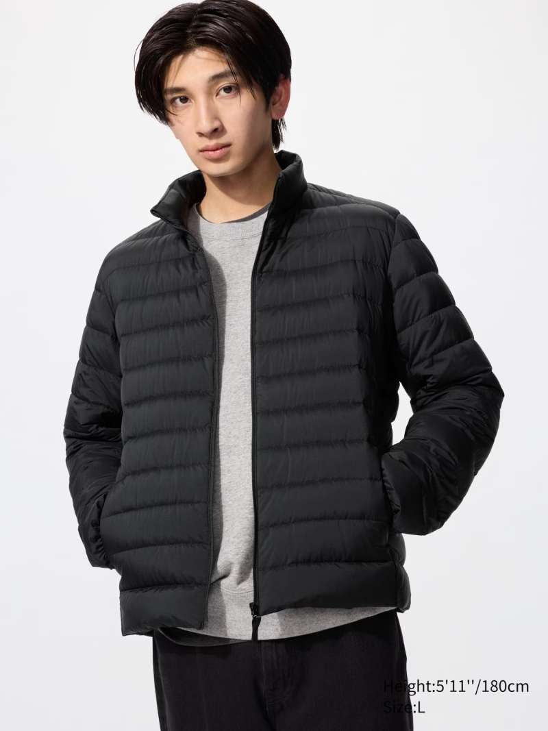 UNIQLO Jaket Winter Pria Ultra Light Down Jacket Kerah Tegak Black