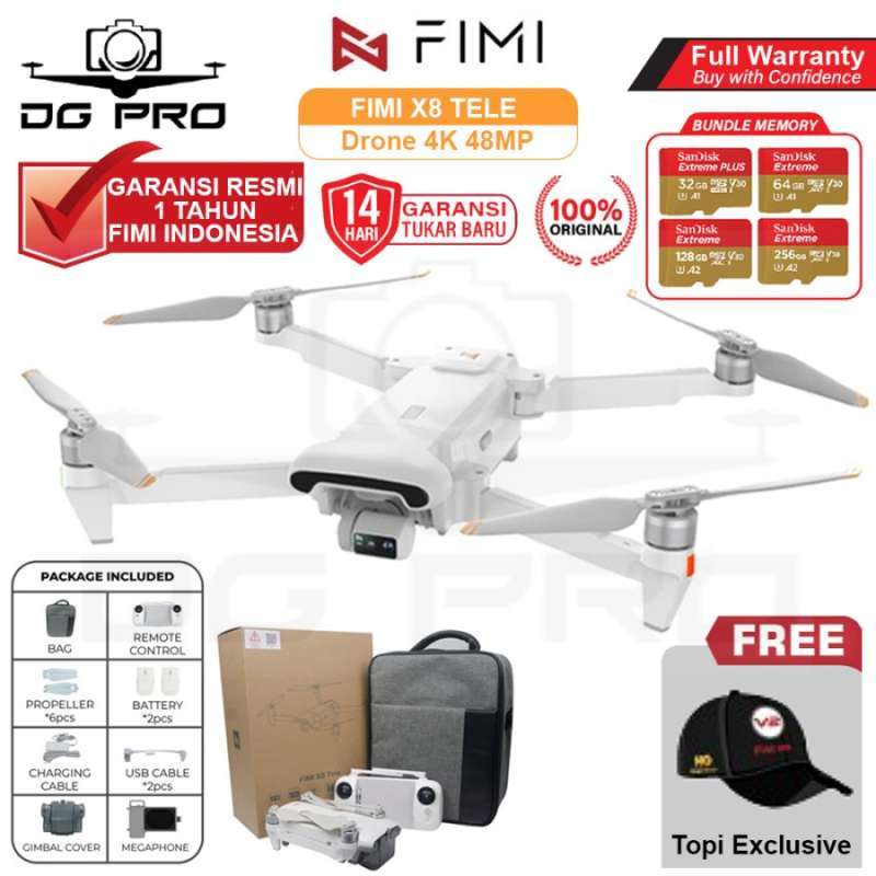 FIMI X8 TELE Drone 4K 48MP Camera 3-Axis Gimbal 10km with Megaphone Drone  Fimi Garansi Resmi