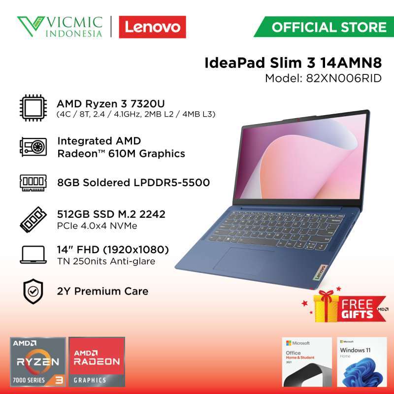 LENOVO IDEAPAD 14AMN8 6RID [AMD R3-7320U/ 8GB/ 512GB SSD/ FHD TN /WIN11/  OHS]