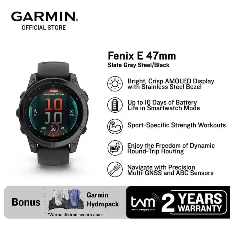 Garmin Fenix E 47mm Slate Gray Steel/Black