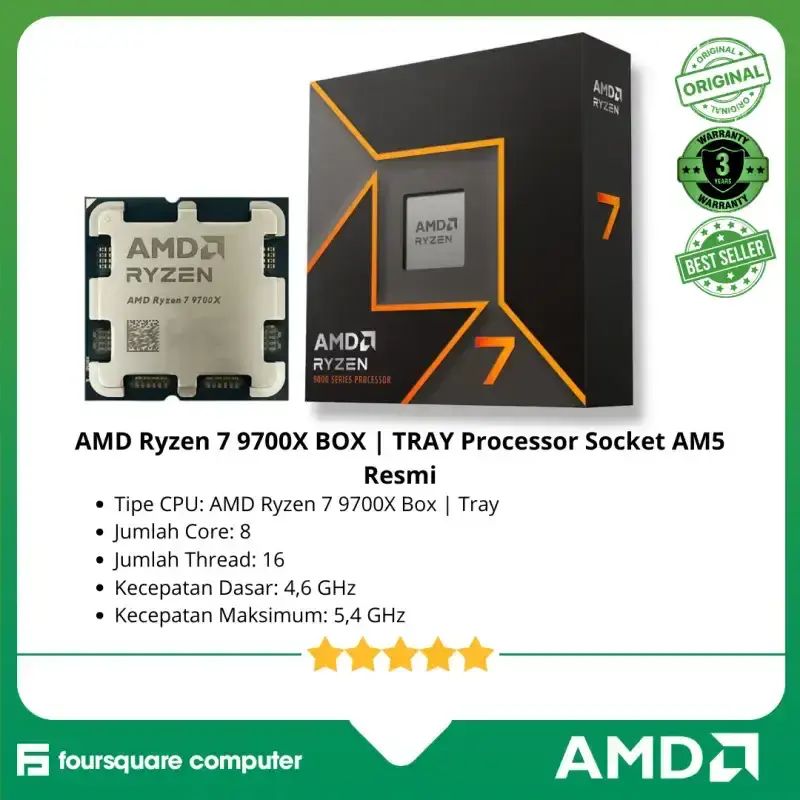 Jual Amd Ryzen 7 9700x Box | Tray Processor Socket Am5 Resmi Di Seller ...