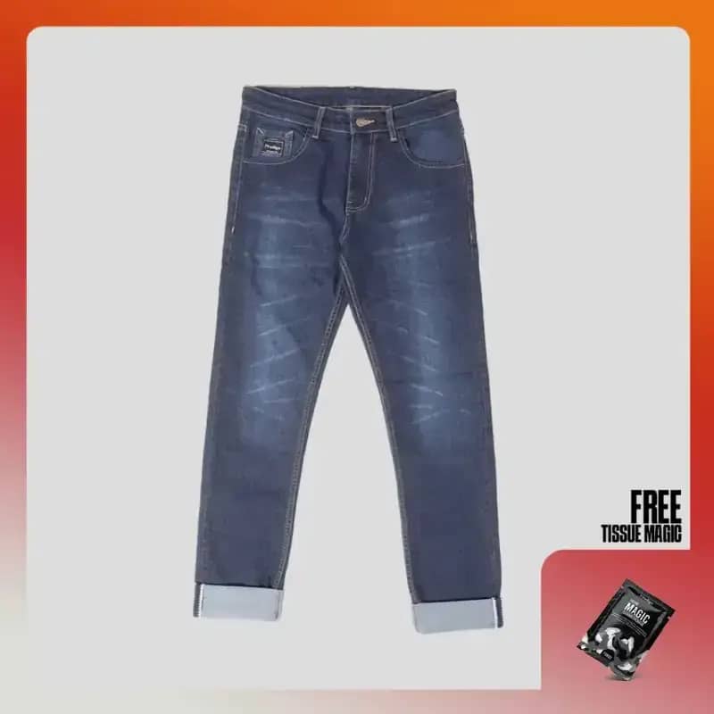 Prodigo Gumantar Celana Jeans Pria I Jeans Pria Slim Fit Stretch I Celana  Denim Selvedge Accent I Denim Pants Blue Washed