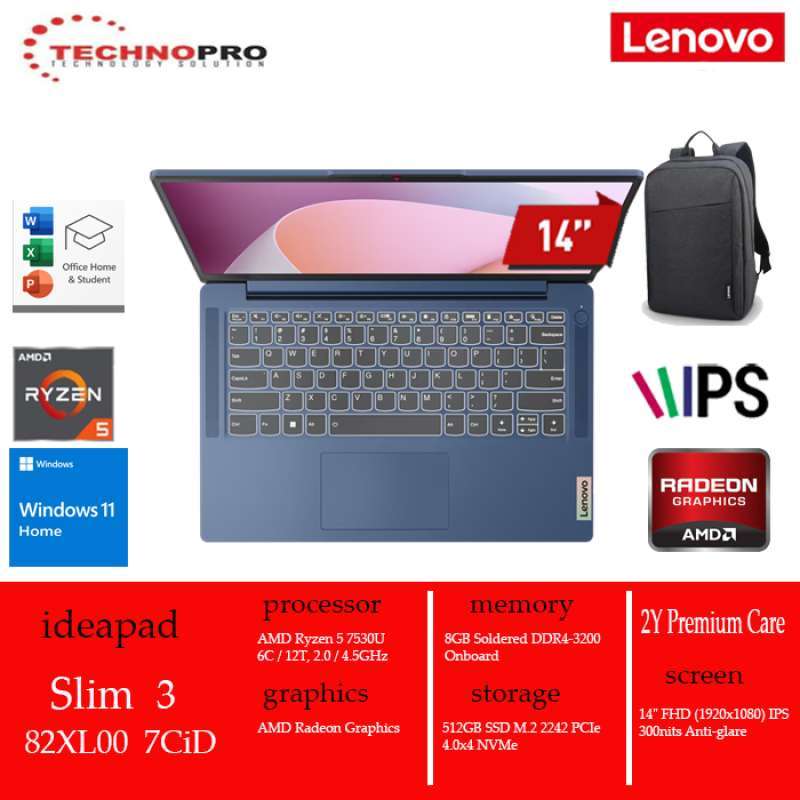 Clavier AZERTY Français Original Lenovo - Pour IdeaPad Slim 3-14ABR8 82XL / 14AMN8 82XN - Neuf
