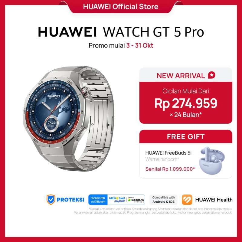 Promo baru Huawei Watch Gt 5 Series Smartwatch Fashion Edge Pro level Sports Golf Courses Map Up To 2 week Battery Life Diskon 10 Di Seller Huawei Official Store