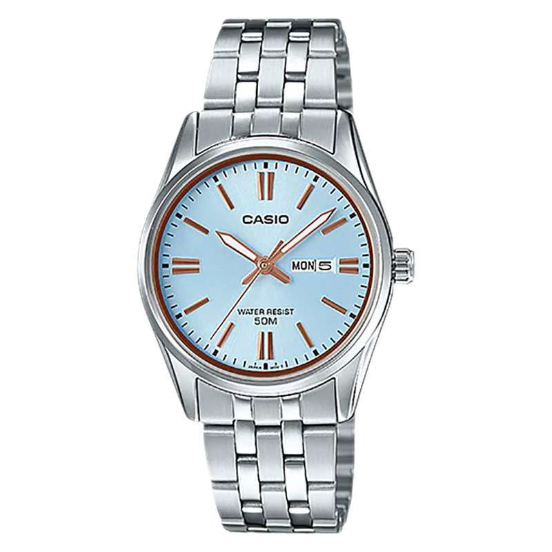 Jam Tangan Wanita Casio General LTP-1335D-2AVDF Enticer Ladies Blue Dial  Stainless Steel Band