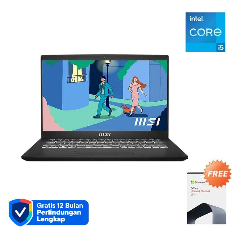 MSI Modern 14 C12MO-1287ID Laptop Terbaru untuk Profesional, Menawarkan Intel i5 Gen-12, 512GB NVMe, 8GB DDR4, dan Layar 14 FHD IPS, Sempurna untuk Multitasking dan Mobilitas
