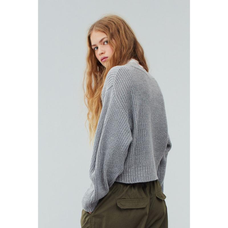 H&m Womens Grey Long Cardigan Grey Ladies Knitted Jacket