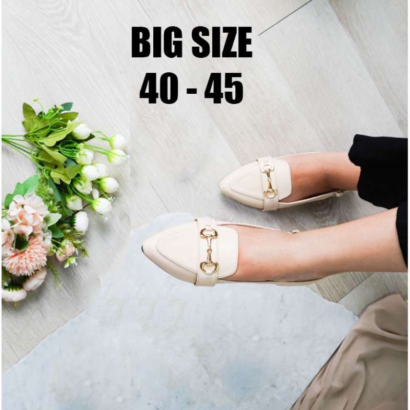 Qeis Alona Sepatu Sandal Wanita Casual Formal Wedding Cream Anggun Cantik  Heels Mules Big Size