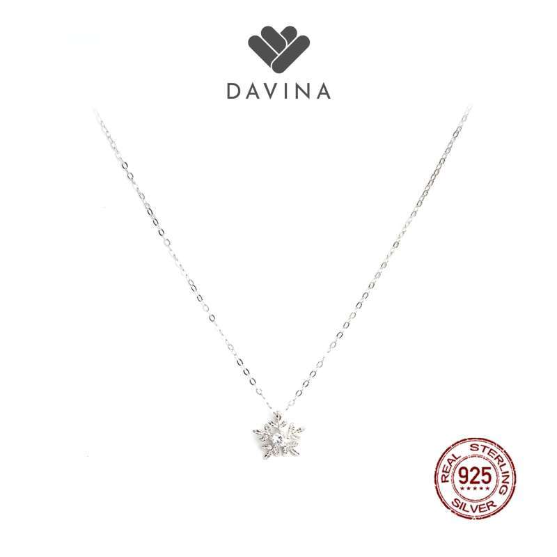DAVINA Ladies Calista Necklace Sterling Silver 925 Kalung Wanita Perak  S925 Bunga Salju