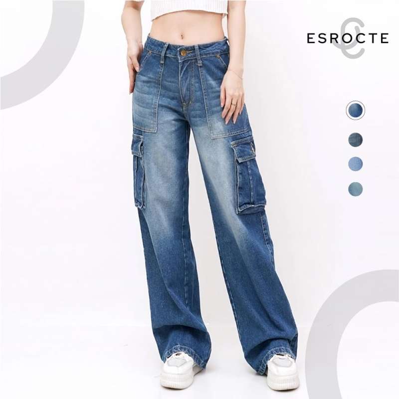 Jual Esrocte Mavi Pants Celana Baggy Cargo High-waist Jeans