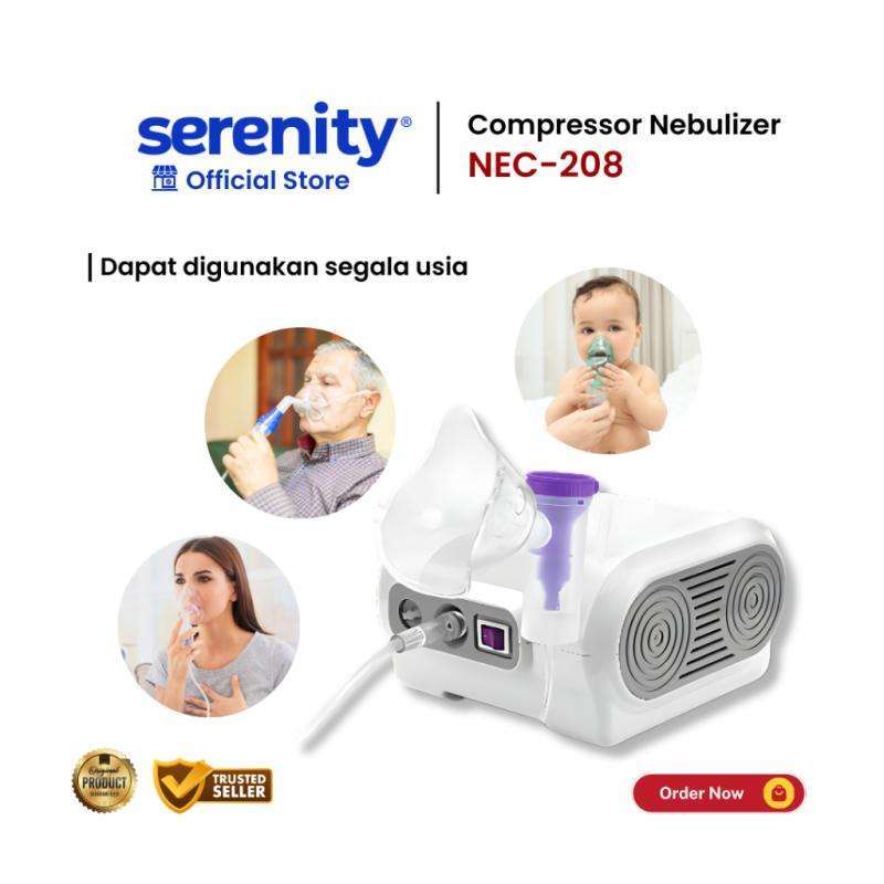 Nebulizer Compressor Serenity NEC 208 dengan masker dan nebulizer kit