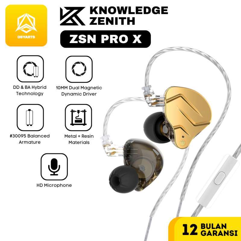 Headset Kz Zsn Pro X Gold KZ ZSN Pro X PRO-X With Mic IEM 1BA